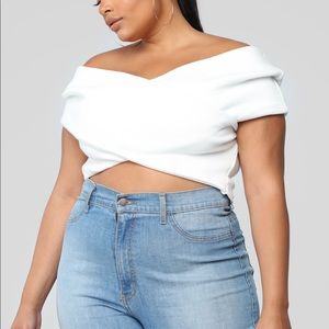 Fashionnova ribbed off the shoulder top